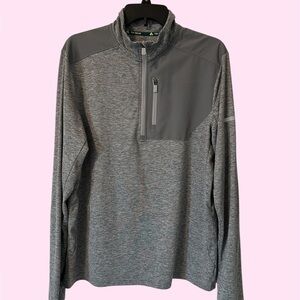 Tek Gear Gray Lightweight Quarter-Zip Jacket, mens size medium